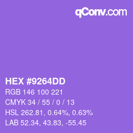 Color code: HEX #9264DD | qconv.com
