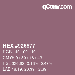 カラーコード: HEX #926677 | qconv.com