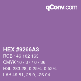 Código de color: HEX #9266A3 | qconv.com