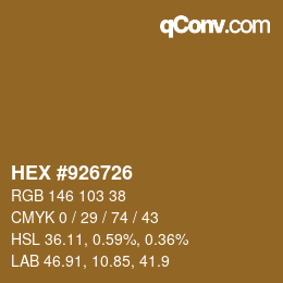 Color code: HEX #926726 | qconv.com