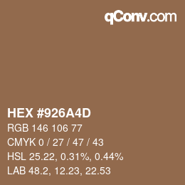 Código de color: HEX #926A4D | qconv.com