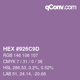 Código de color: HEX #926C9D | qconv.com