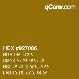 Color code: HEX #927006 | qconv.com