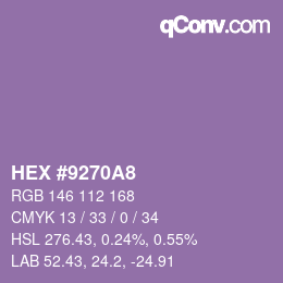 Color code: HEX #9270A8 | qconv.com