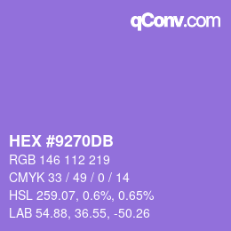 カラーコード: HEX #9270DB | qconv.com