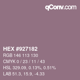 Farbcode: HEX #927182 | qconv.com
