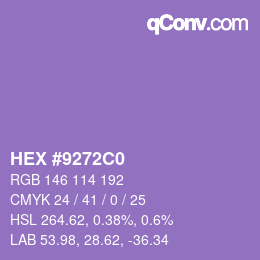 Color code: HEX #9272C0 | qconv.com