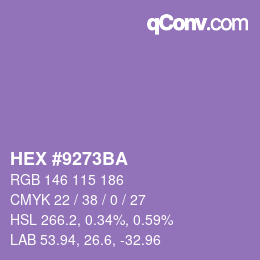 Color code: HEX #9273BA | qconv.com