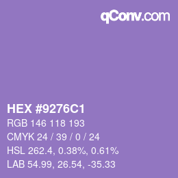 Color code: HEX #9276C1 | qconv.com