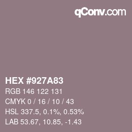 颜色代码: HEX #927A83 | qconv.com