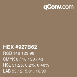 Color code: HEX #927B62 | qconv.com