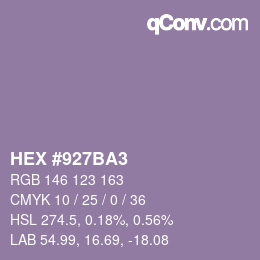 颜色代码: HEX #927BA3 | qconv.com
