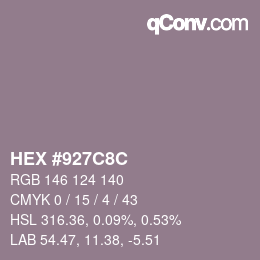 Farbcode: HEX #927C8C | qconv.com