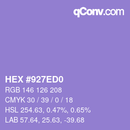 Farbcode: HEX #927ED0 | qconv.com