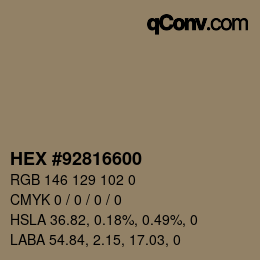 カラーコード: HEX #92816600 | qconv.com