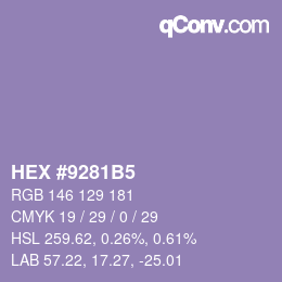 Color code: HEX #9281B5 | qconv.com