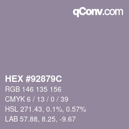 Código de color: HEX #92879C | qconv.com