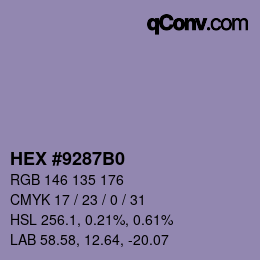 Código de color: HEX #9287B0 | qconv.com