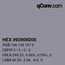 Color code: HEX #92909D00 | qconv.com