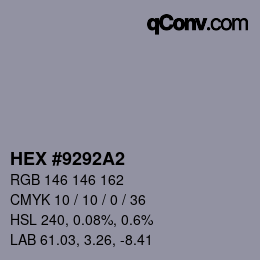 Color code: HEX #9292A2 | qconv.com