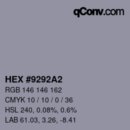 Color code: HEX #9292A2 | qconv.com