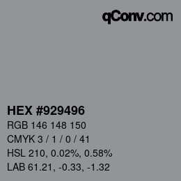 Código de color: HEX #929496 | qconv.com