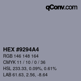 Color code: HEX #9294A4 | qconv.com