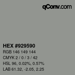 Código de color: HEX #929590 | qconv.com