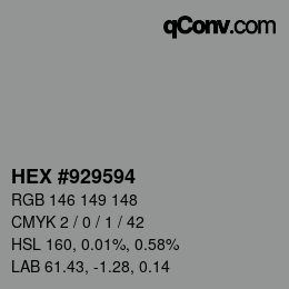 颜色代码: HEX #929594 | qconv.com