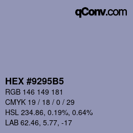 Código de color: HEX #9295B5 | qconv.com