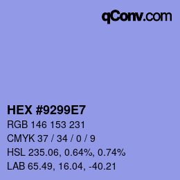 カラーコード: HEX #9299E7 | qconv.com
