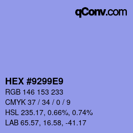 颜色代码: HEX #9299E9 | qconv.com
