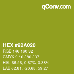Color code: HEX #92A020 | qconv.com