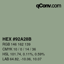 Código de color: HEX #92A28B | qconv.com