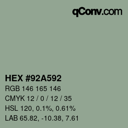 Código de color: HEX #92A592 | qconv.com