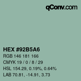 Color code: HEX #92B5A6 | qconv.com