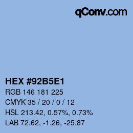 カラーコード: HEX #92B5E1 | qconv.com