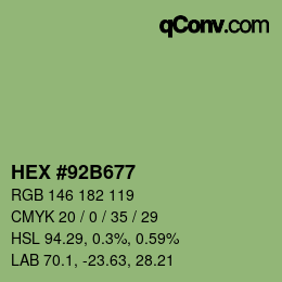 Color code: HEX #92B677 | qconv.com