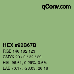 Color code: HEX #92B67B | qconv.com
