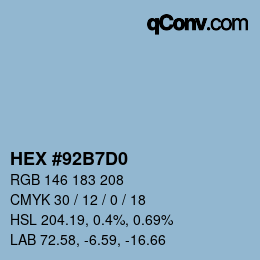 Color code: HEX #92B7D0 | qconv.com