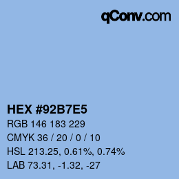 Color code: HEX #92B7E5 | qconv.com