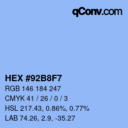 Color code: HEX #92B8F7 | qconv.com