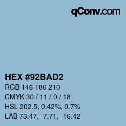Color code: HEX #92BAD2 | qconv.com