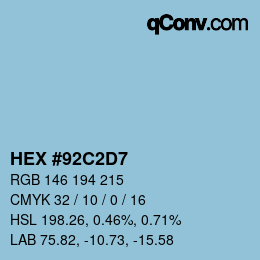 Color code: HEX #92C2D7 | qconv.com