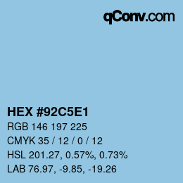 Color code: HEX #92C5E1 | qconv.com