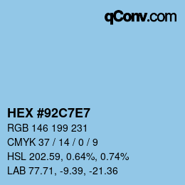 Color code: HEX #92C7E7 | qconv.com