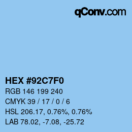 Color code: HEX #92C7F0 | qconv.com