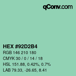 Color code: HEX #92D2B4 | qconv.com