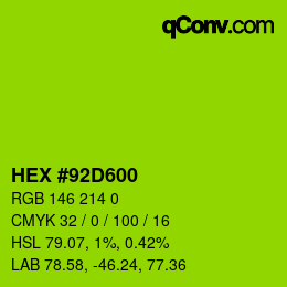 Color code: HEX #92D600 | qconv.com