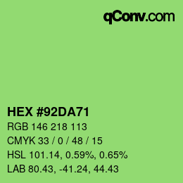 Color code: HEX #92DA71 | qconv.com